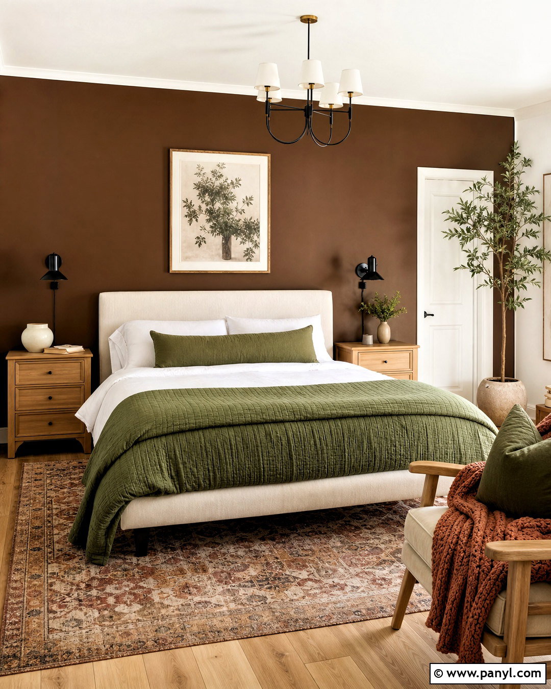 Brown Accent Wall With Sage Green - 20 brown accent wall ideas