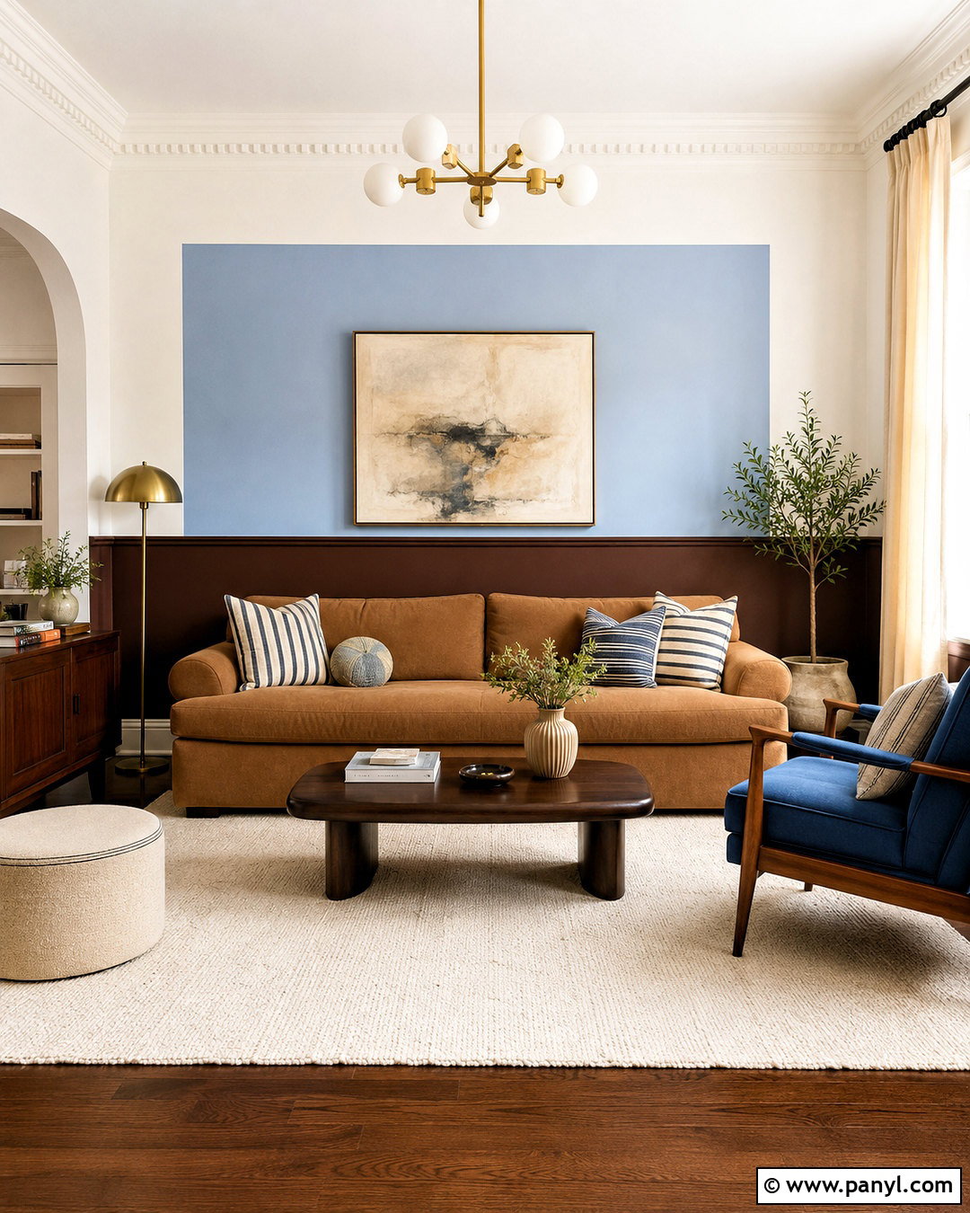 Brown And Blue Color Block Wall - 20 colour block walls