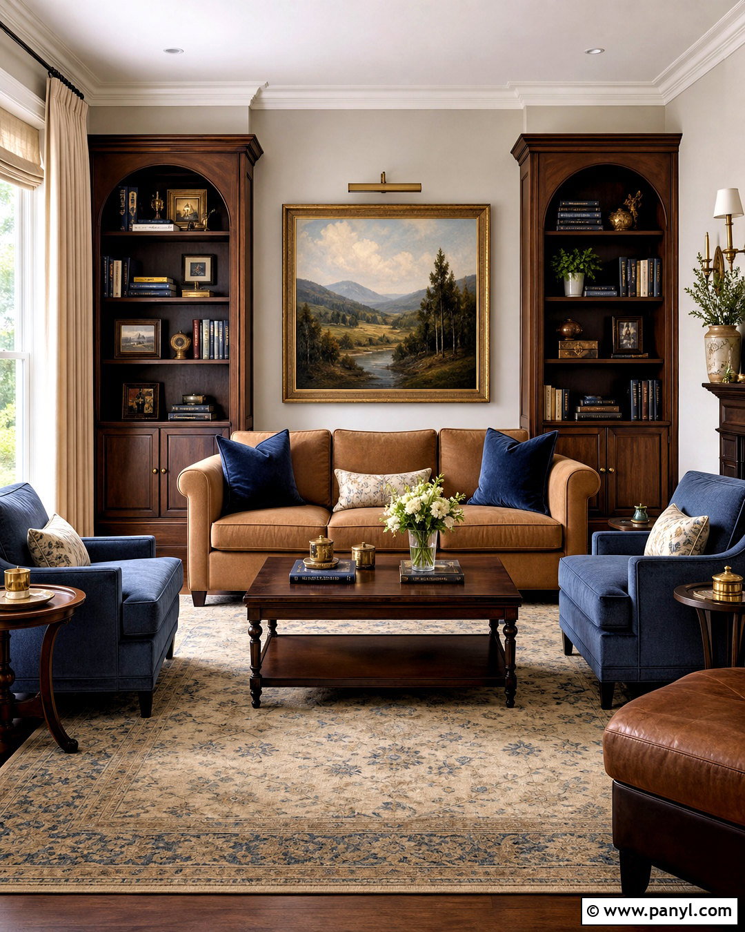 Brown And Blue Living Room - 20 warm brown living room ideas