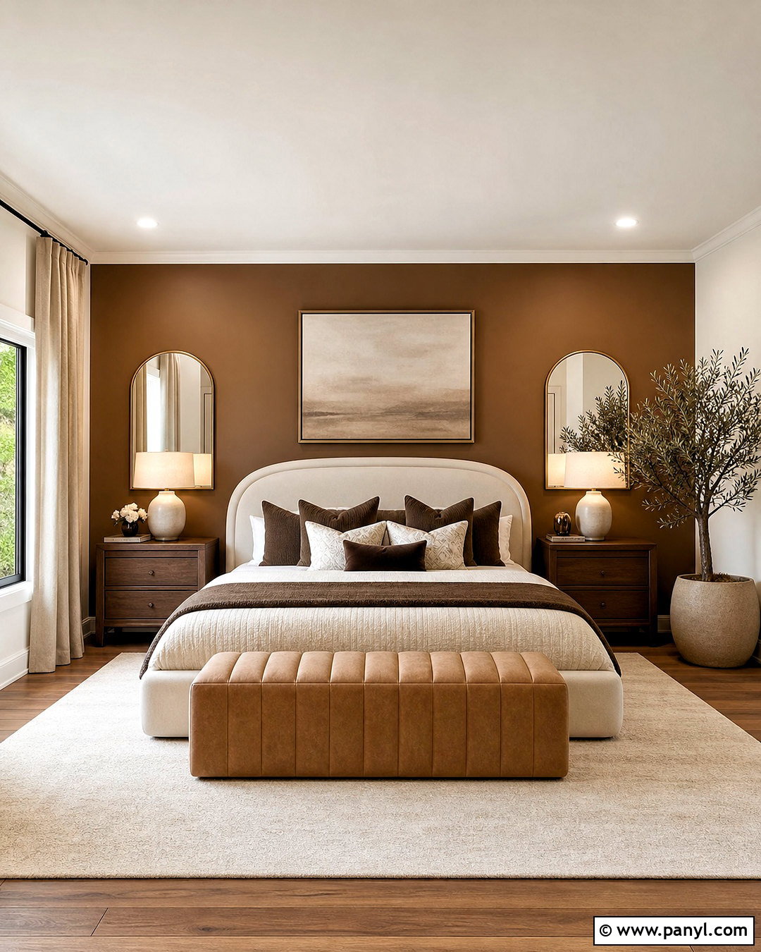 Brown And Cream Accent Wall Bedroom - 20 brown accent wall bedroom ideas