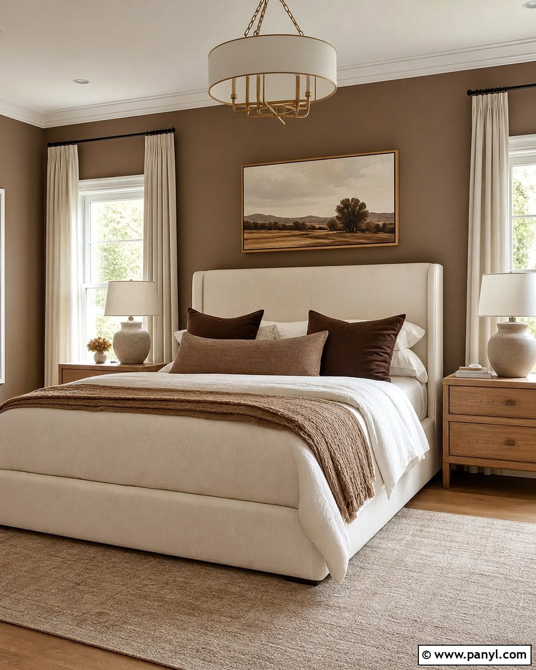 Brown And Cream Bedroom - 35 Brown Wall Room Ideas