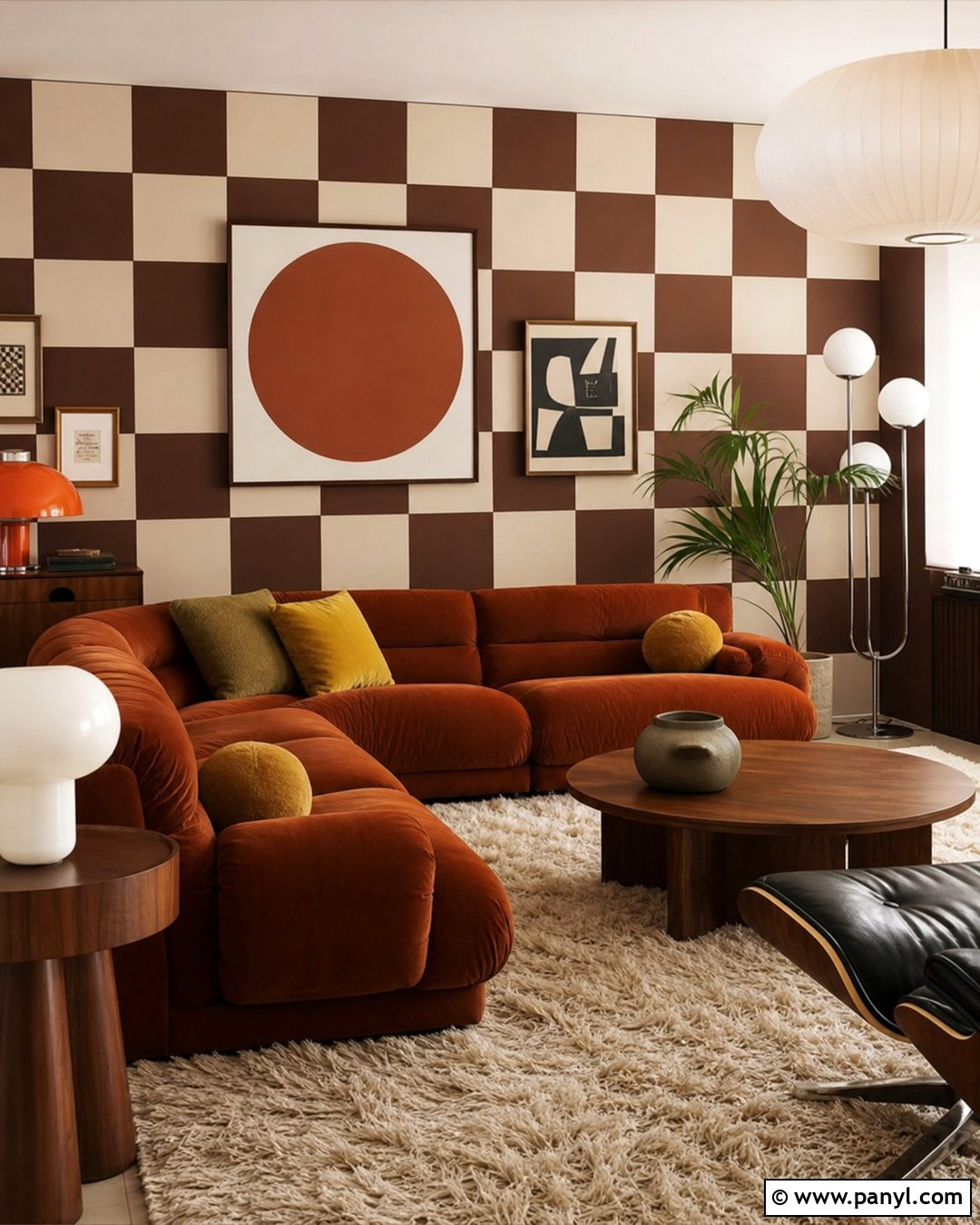 Brown And Cream Checkered Wall Paint - 30 checkered wall paint ideas