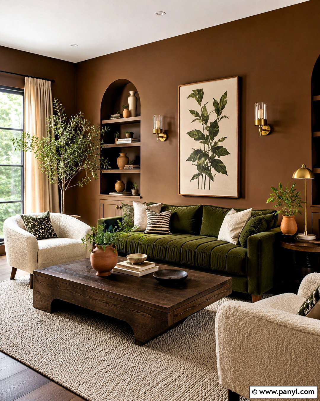 Brown And Green Living Room Walls - 40 brown wall paint ideas