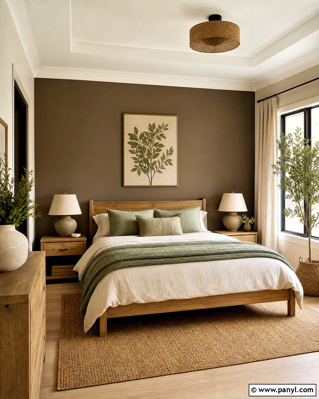 Brown And Sage Green Accent Wall Bedroom - 20 brown accent wall bedroom ideas