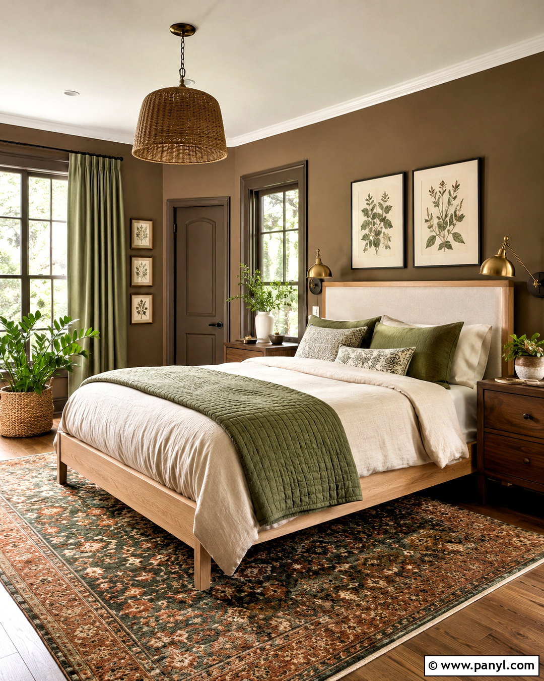Brown And Sage Green Bedroom - 20 brown wall bedroom ideas