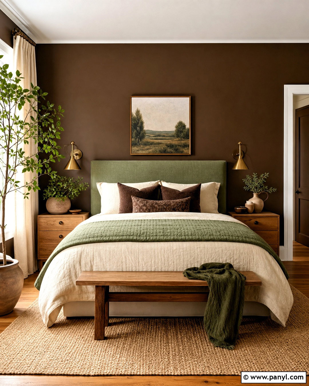 Brown And Sage Green Bedroom - 20 warm brown bedroom ideas