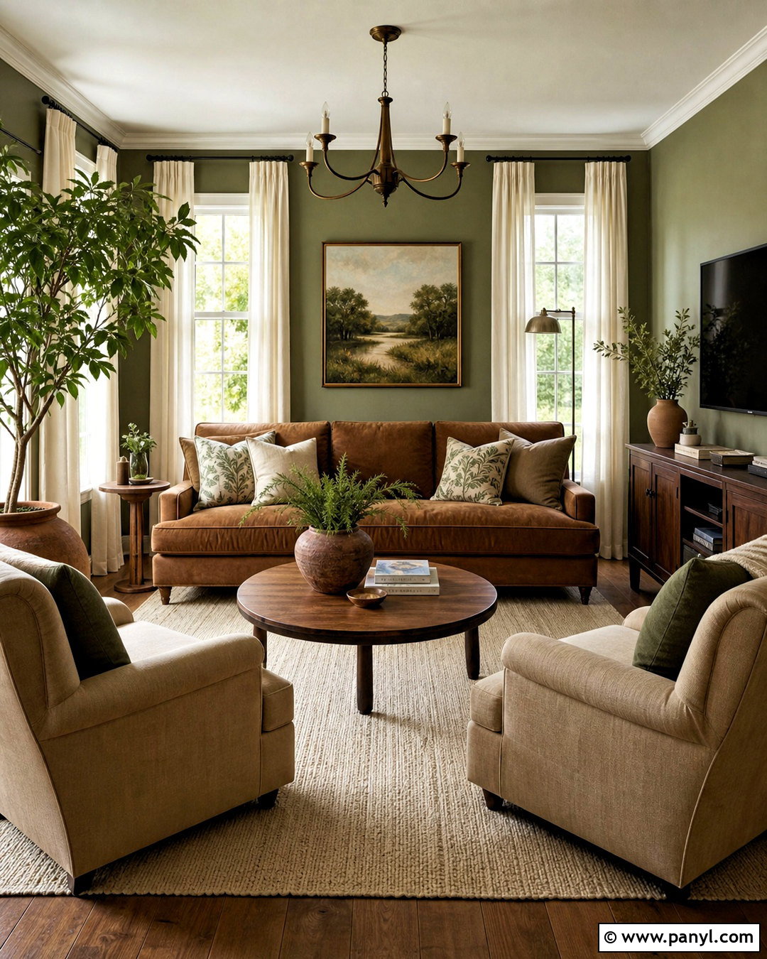 Brown And Sage Green Living Room - 20 warm brown living room ideas