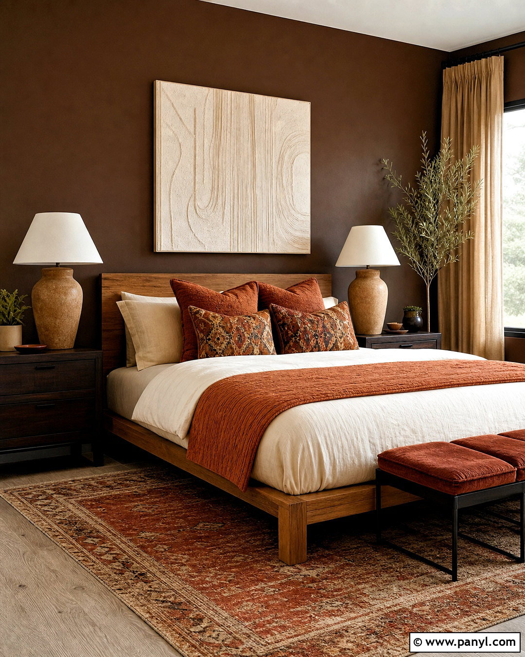 Brown And Terracotta Bedroom - 20 warm brown bedroom ideas