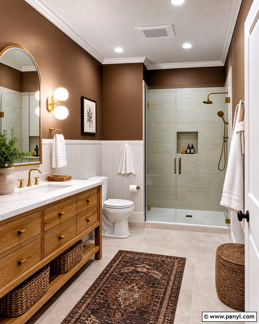 Brown And White Bathroom - 20 brown rooms paint ideas