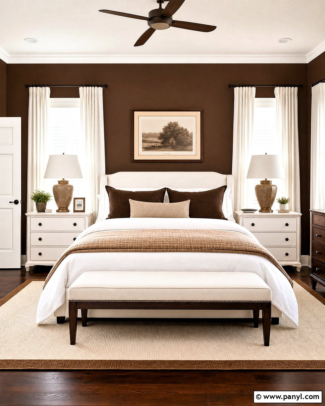 Brown And White Bedroom - 20 brown paint bedroom ideas