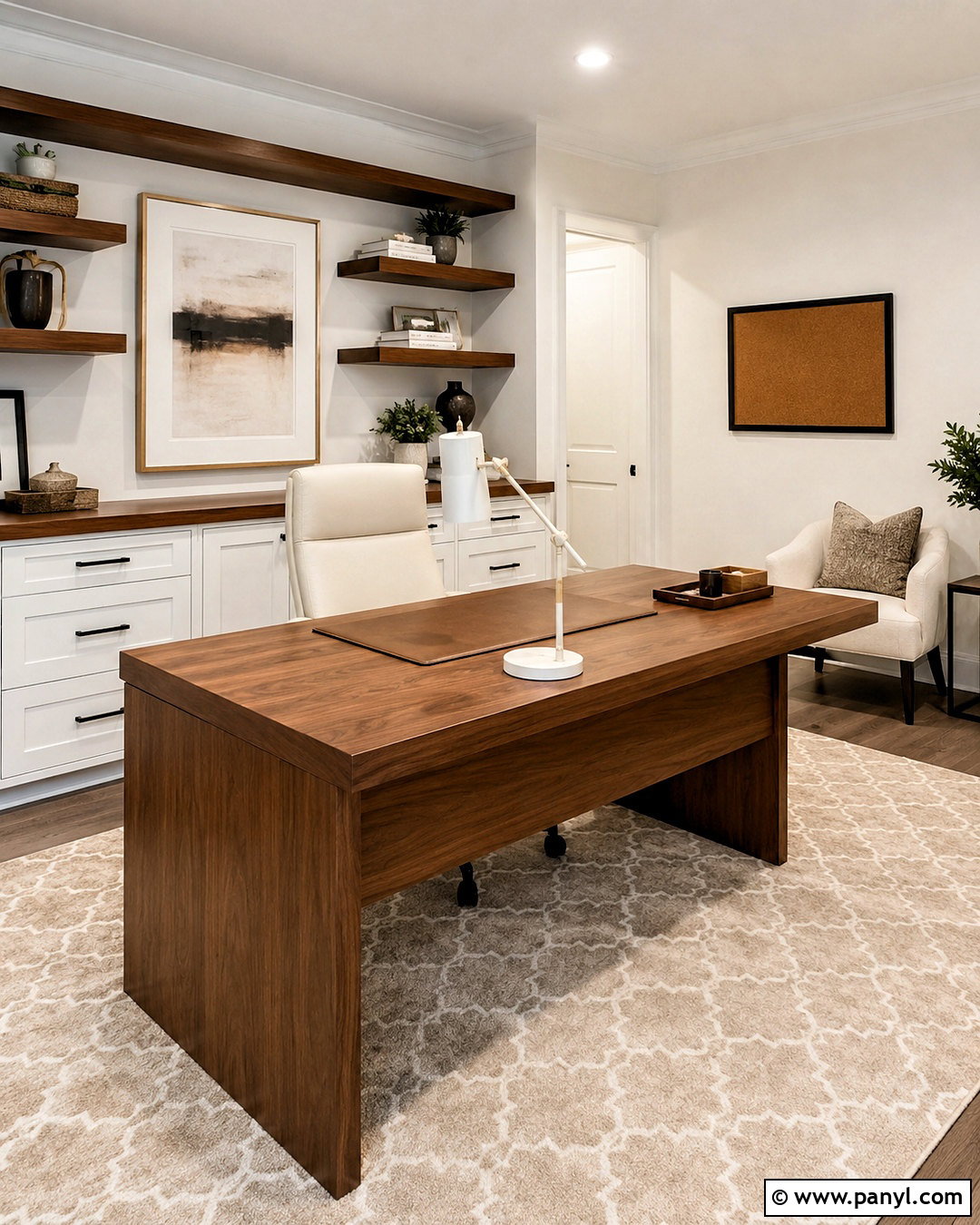 Brown And White Home Office - 20 brown and white room ideas