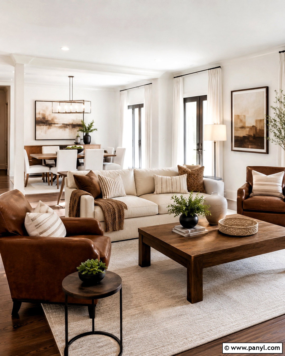 Brown And White Open Plan Room - 20 brown and white room ideas