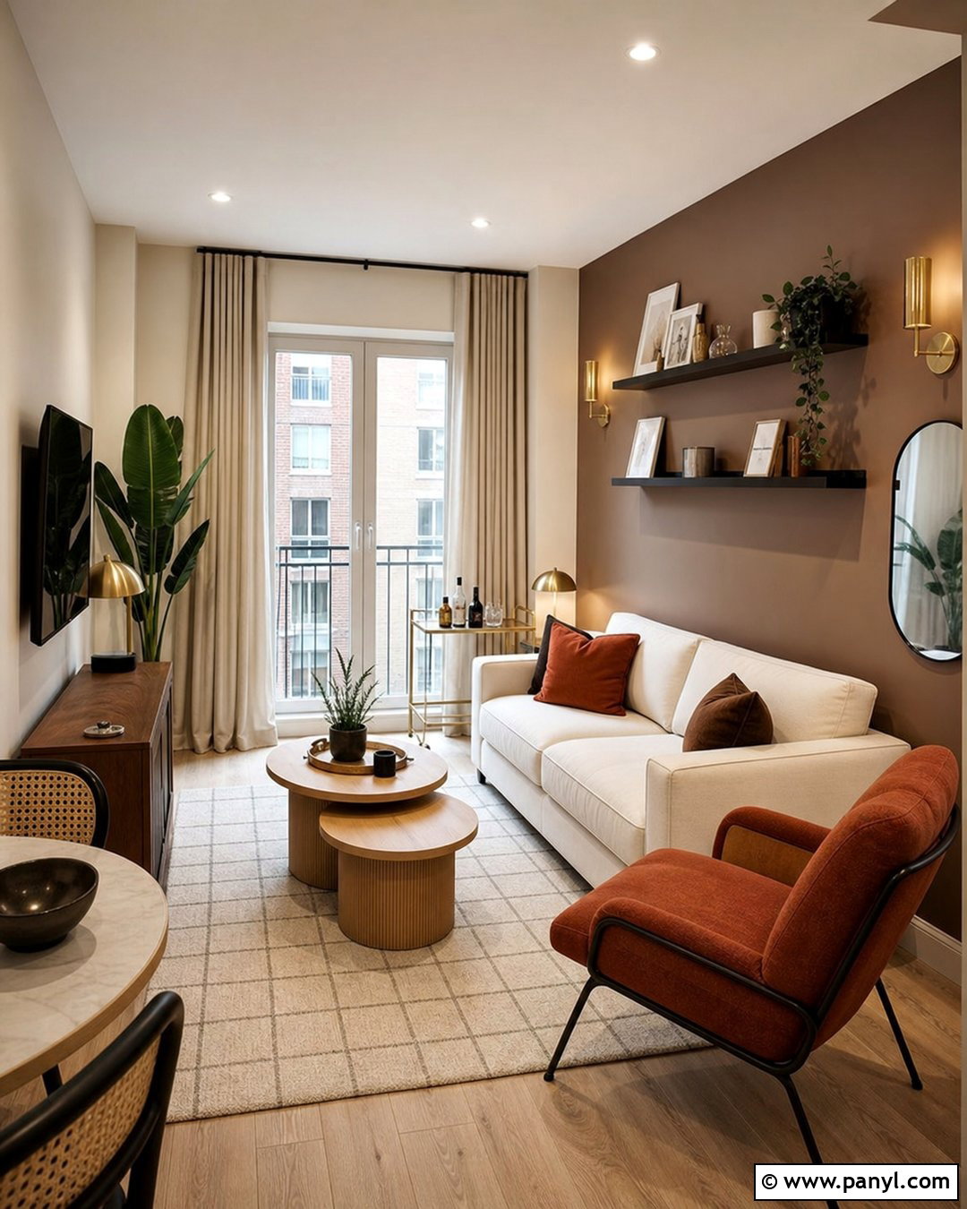 Brown Apartment Living Room - 35 Brown Wall Room Ideas