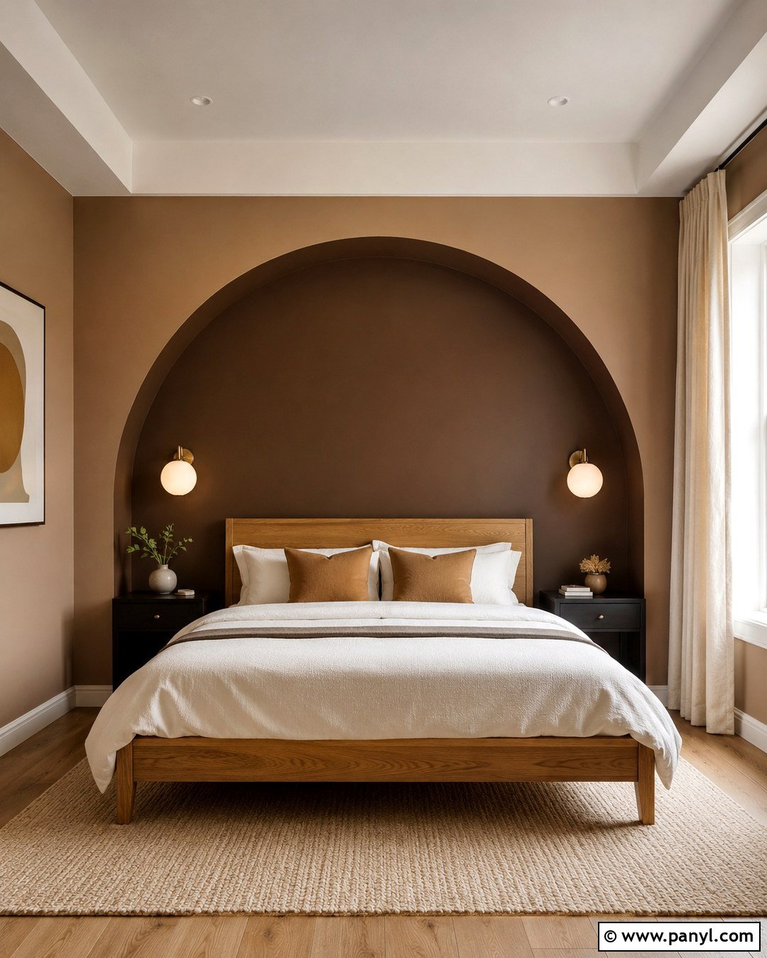 Brown Arched Accent Wall - 20 Two Tone Brown Walls
