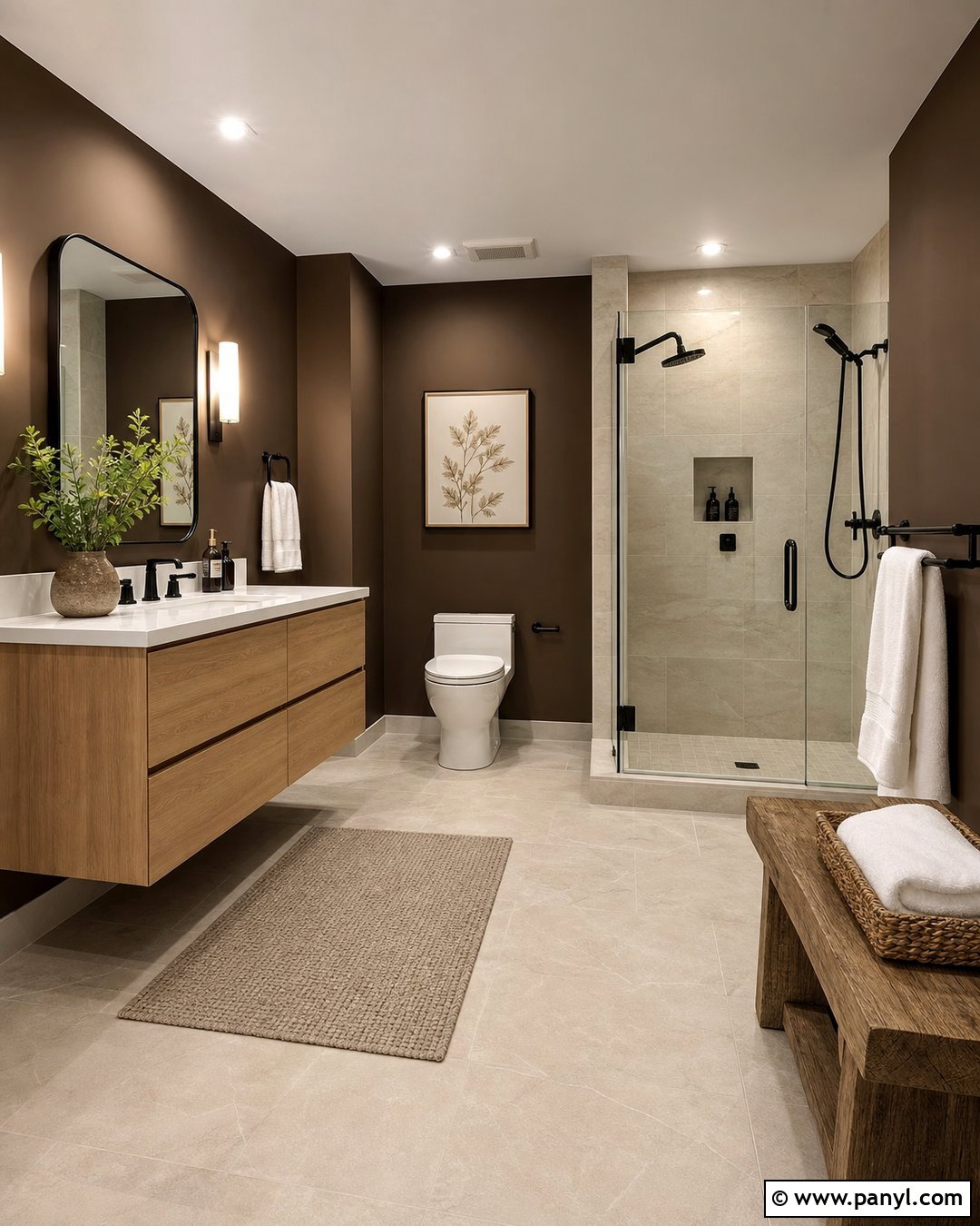 Brown Basement Walls With Basement Bathroom - 25 Brown Basement Walls