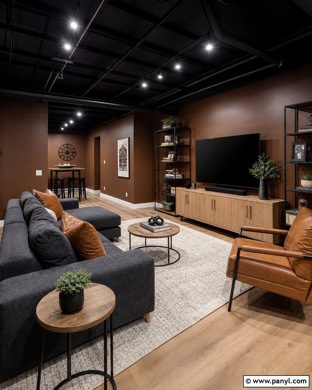 Brown Basement Walls With Black Ceiling - 25 Brown Basement Walls