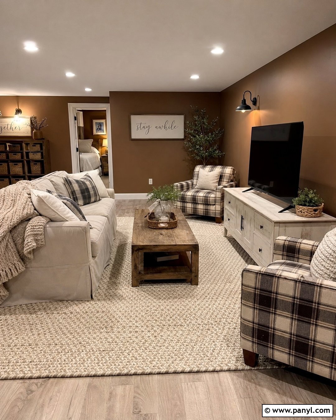 Brown Basement Walls With Farmhouse Decor - 25 Brown Basement Walls