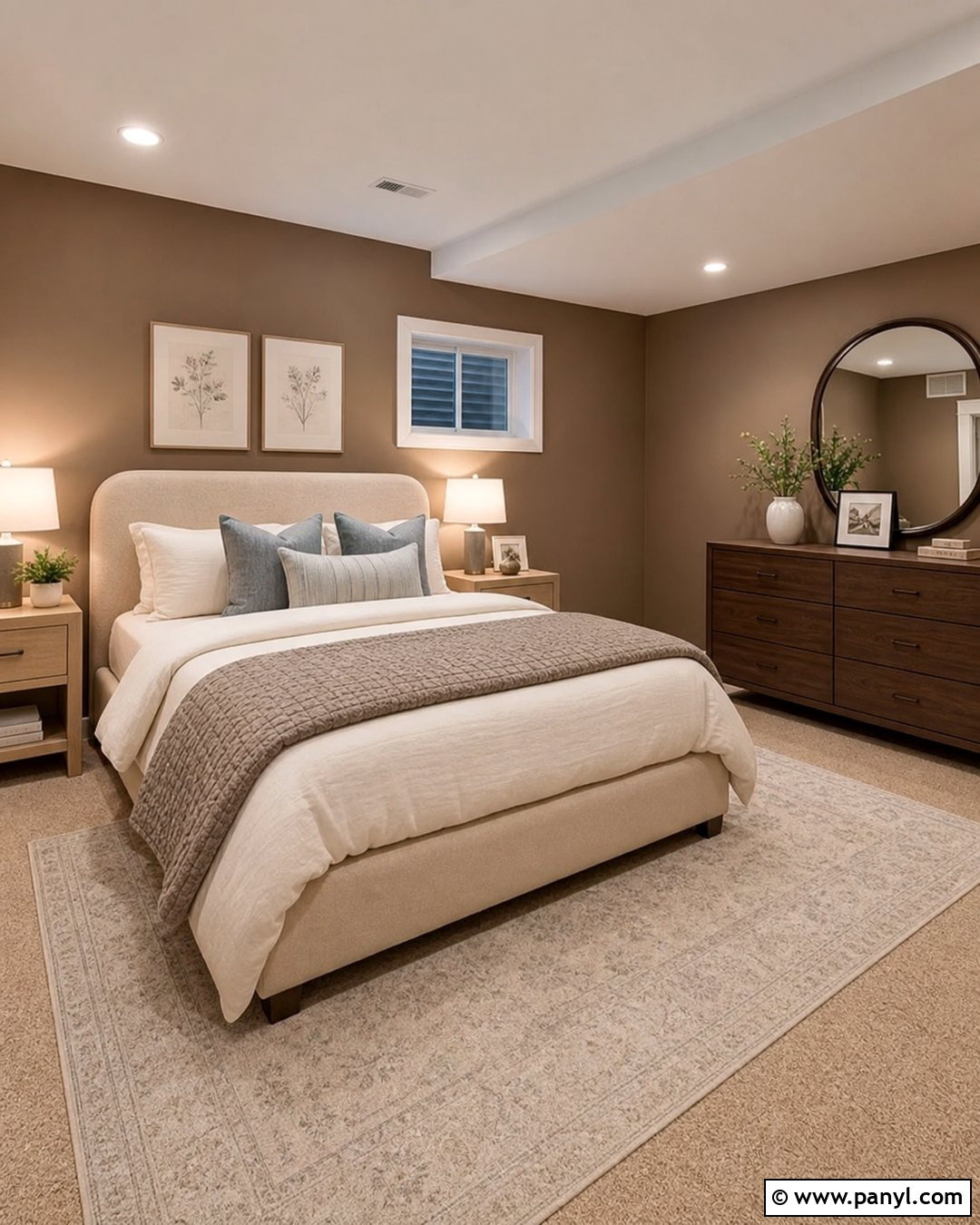 Brown Basement Walls With Guest Bedroom - 25 Brown Basement Walls
