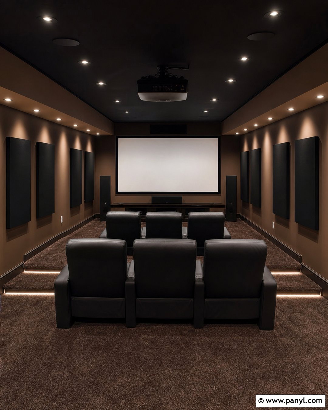 Brown Basement Walls With Home Theater - 25 Brown Basement Walls