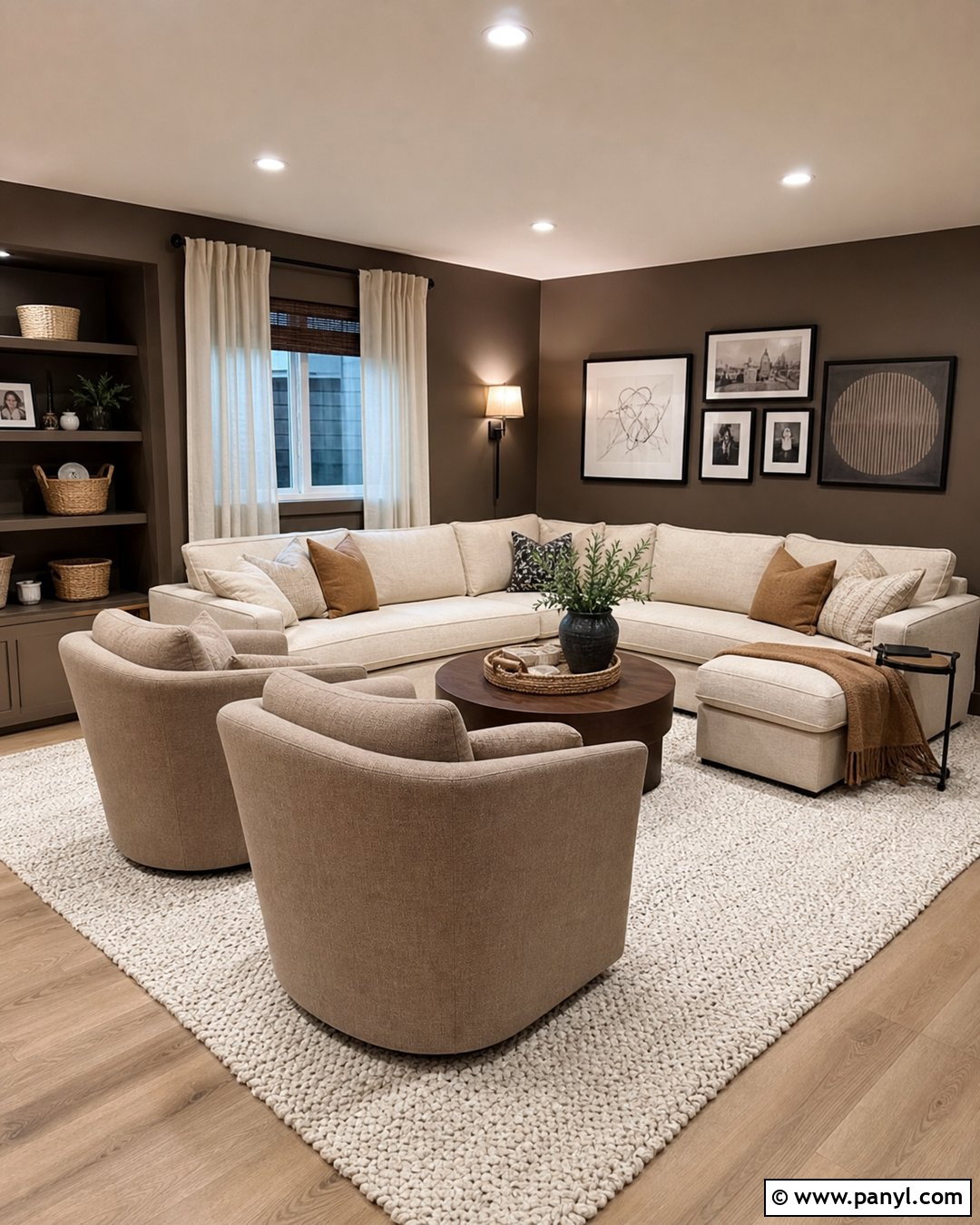 Brown Basement Walls With Neutral Decor - 25 Brown Basement Walls