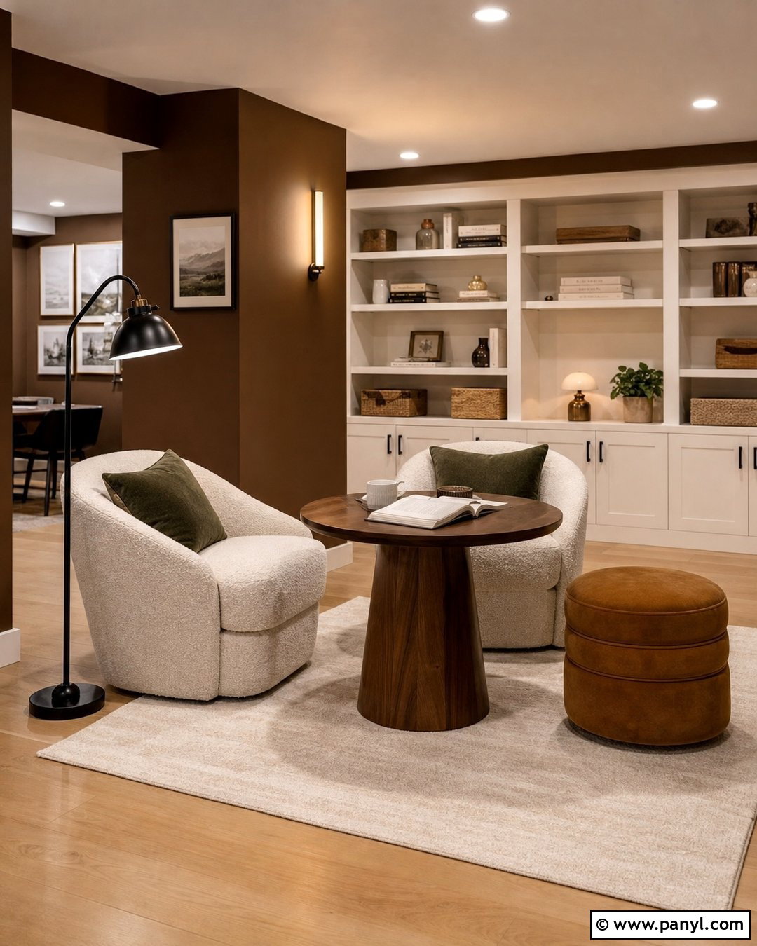 Brown Basement Walls With Reading Nook - 25 Brown Basement Walls