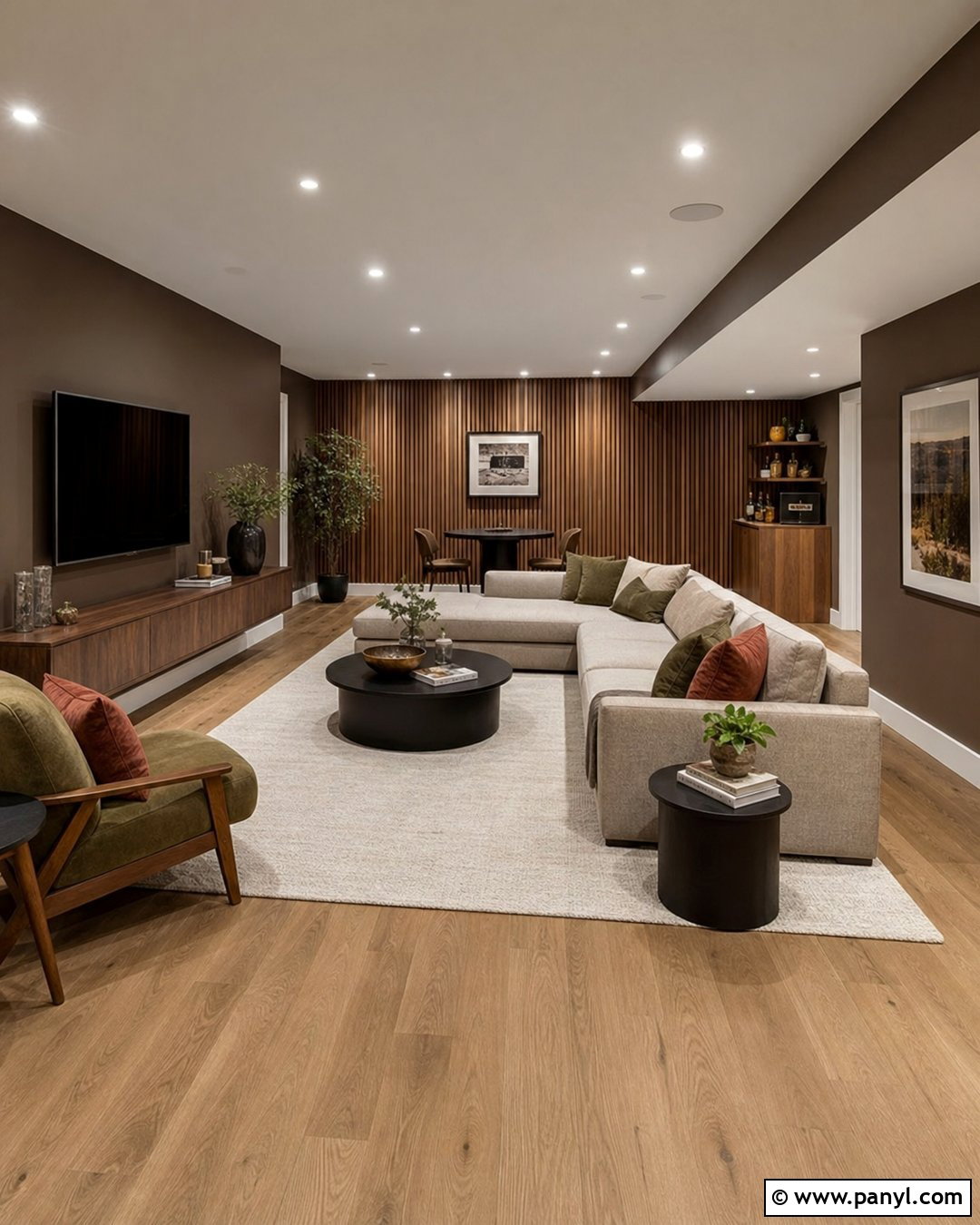 Brown Basement Walls With Wood Paneling - 25 Brown Basement Walls