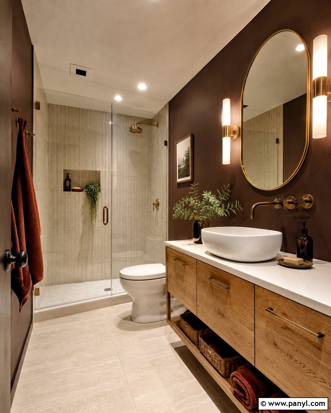Brown Bathroom Walls - 40 brown wall paint ideas