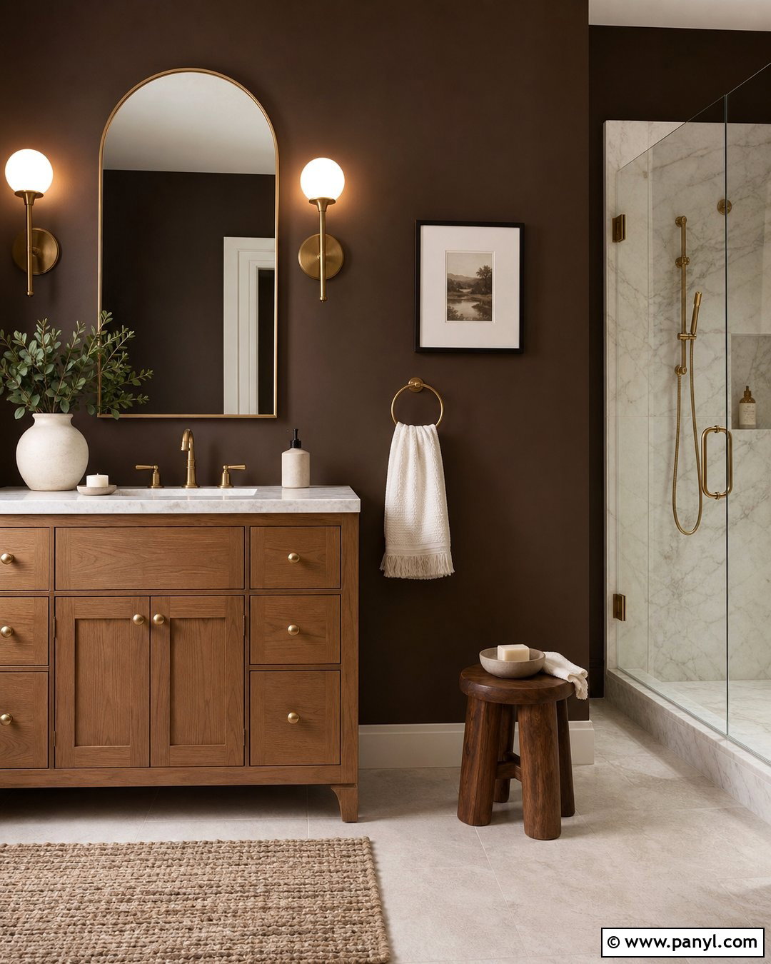 Brown Bathroom Walls With Marble - 30 Brown Paint Walls