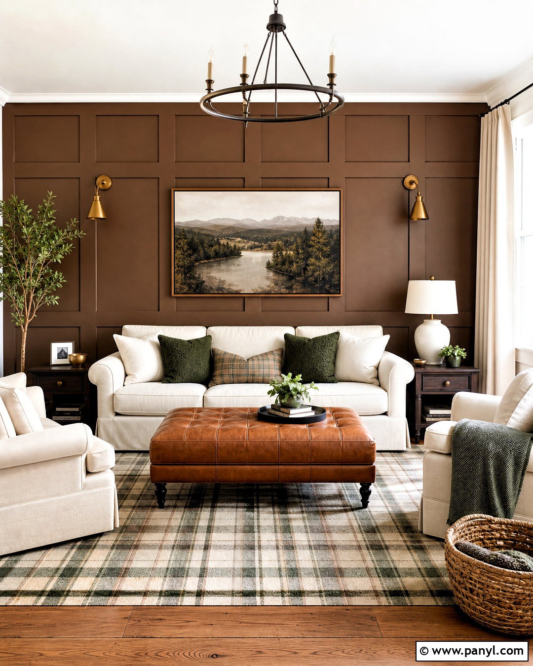 Brown Board And Batten Accent Wall - 20 brown accent wall living room ideas