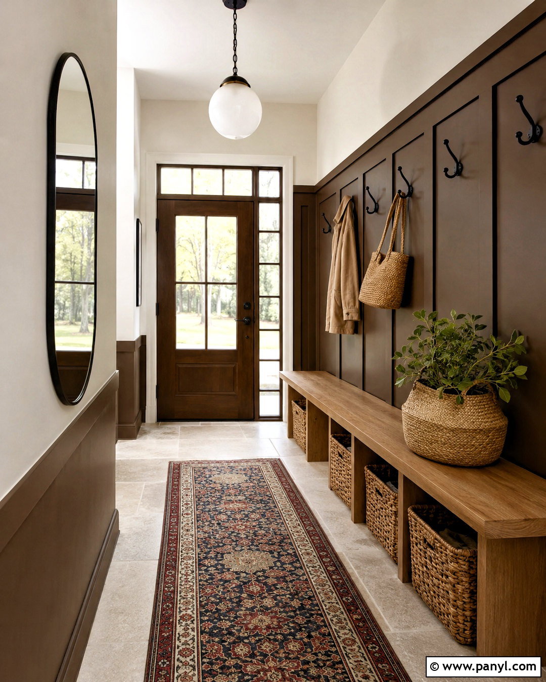 Brown Board And Batten Entryway - 20 brown panelling ideas