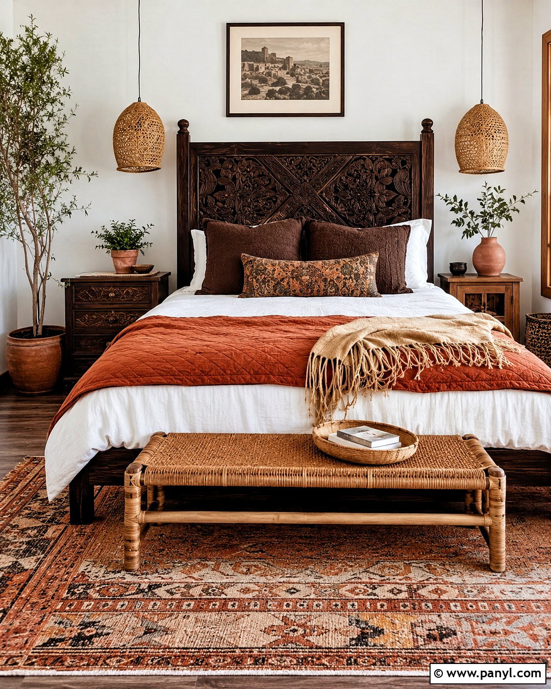Brown Boho Bedroom - 20 brown home aesthetic ideas