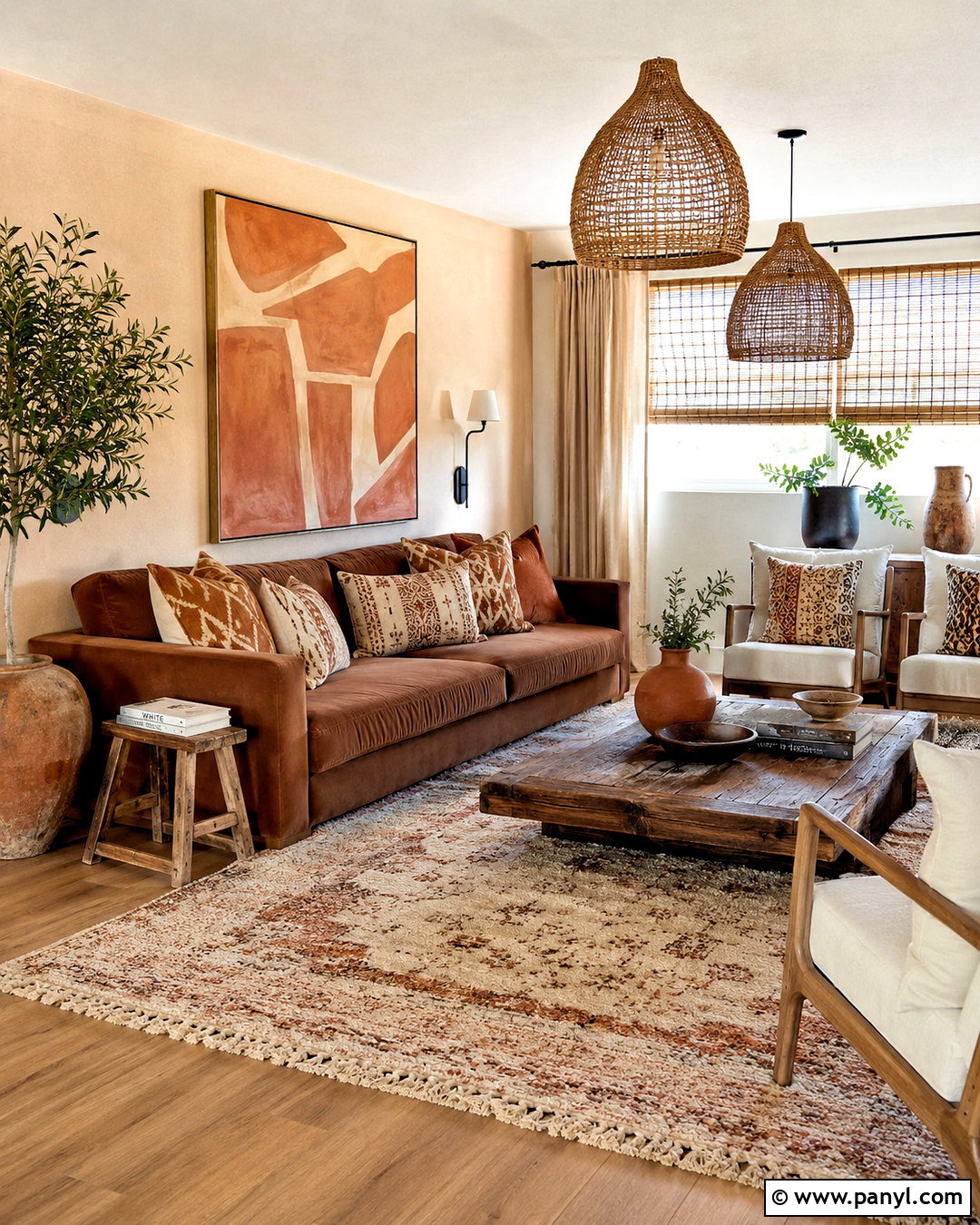 Brown Boho Living Room - 20 brown interior design living room ideas
