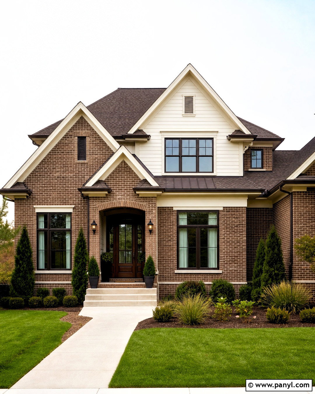 Brown Brick House With Warm White Siding - 20 updating brick house exterior ideas