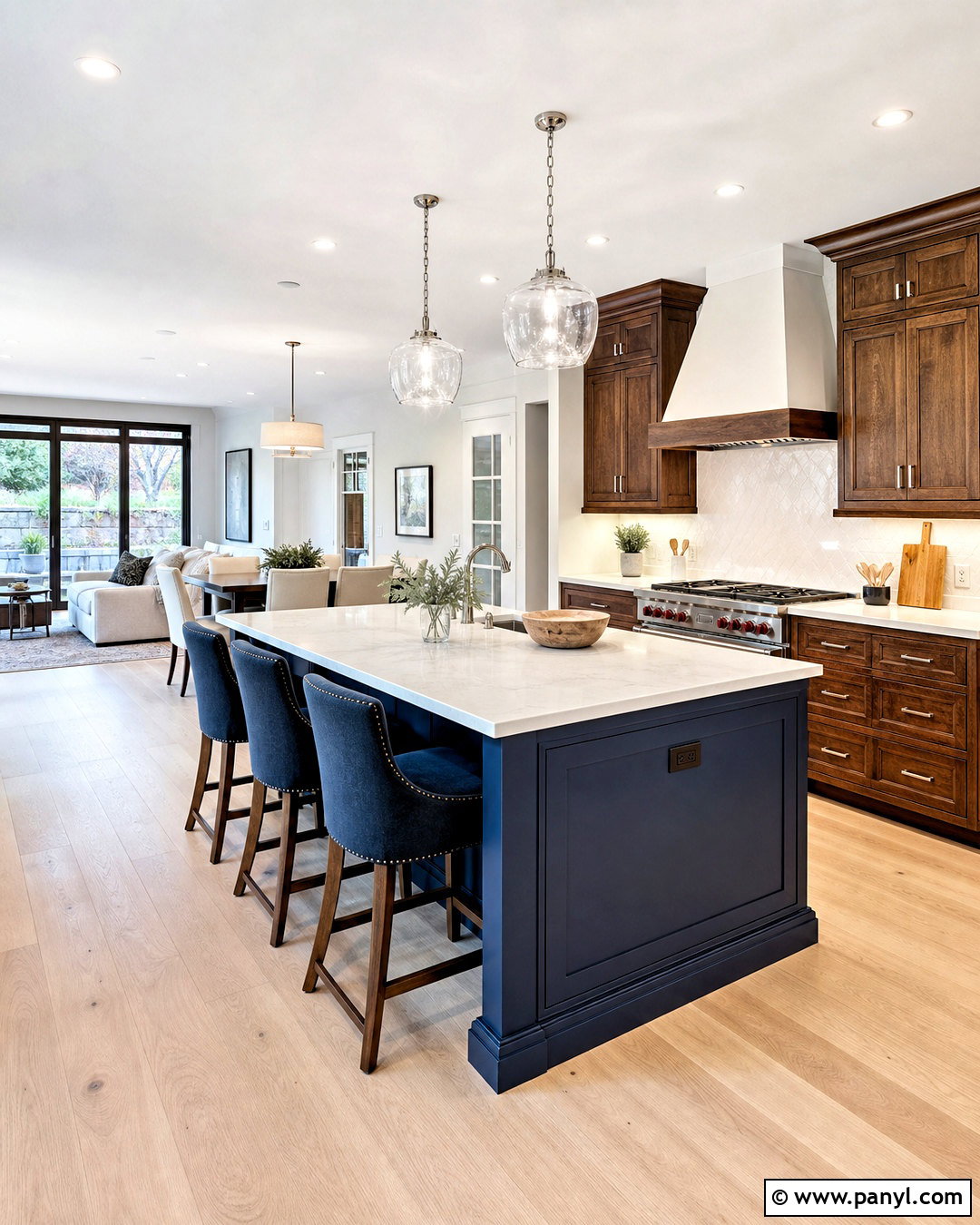 Brown Cabinets With Blue Island - 20 kitchen ideas brown cabinets