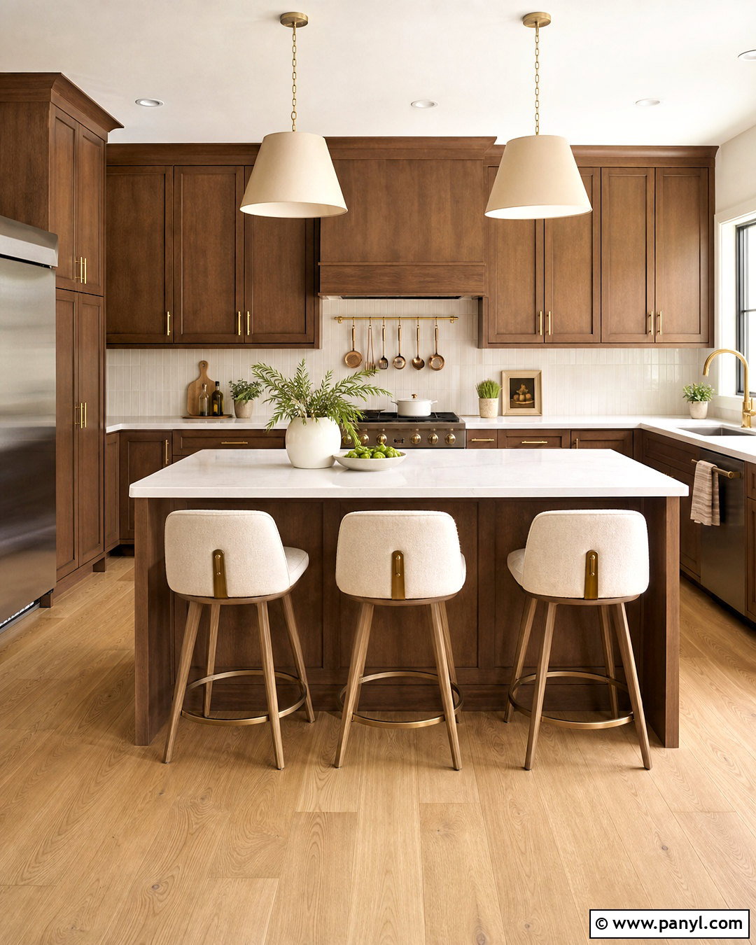 Brown Cabinets With Brass Hardware - 20 kitchen ideas brown cabinets