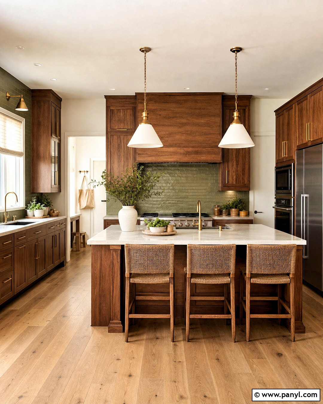 Brown Cabinets With Green Backsplash - 20 kitchen ideas brown cabinets