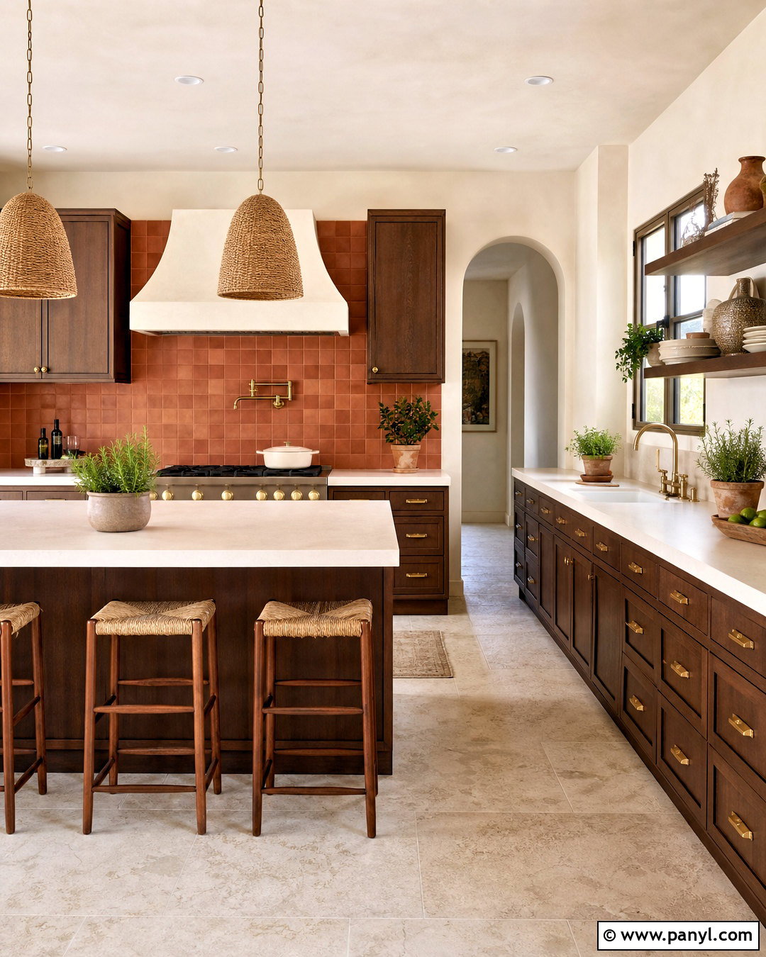 Brown Cabinets With Terracotta Tile - 20 kitchen ideas brown cabinets