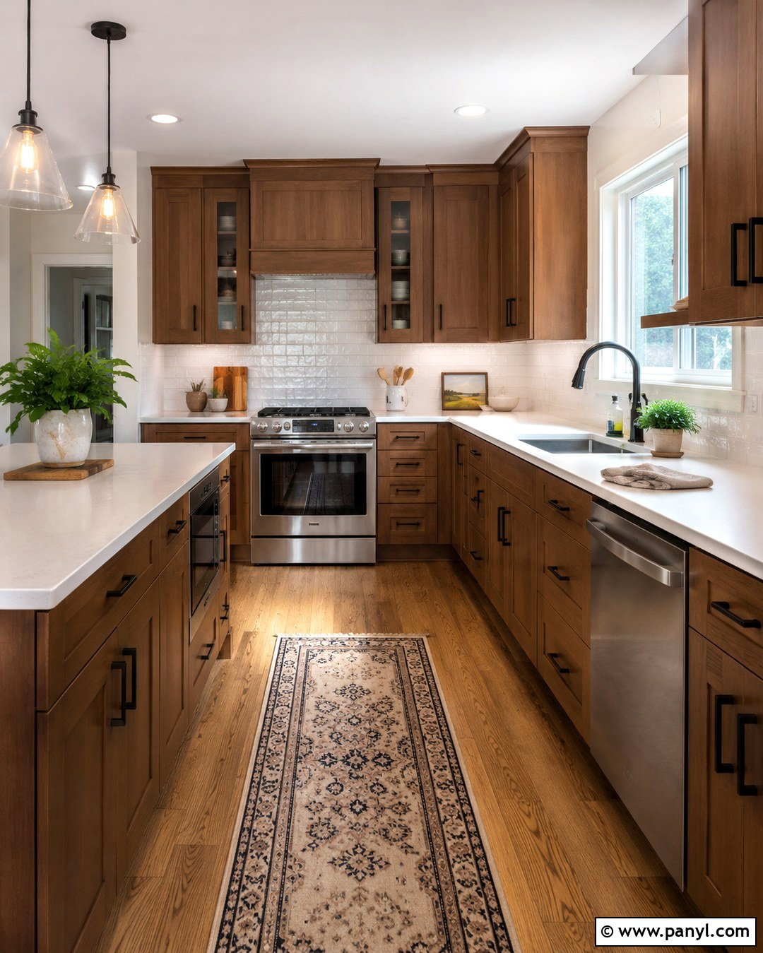 Brown Cabinets With White Subway Tile - 20 White Walls Brown Cabinets