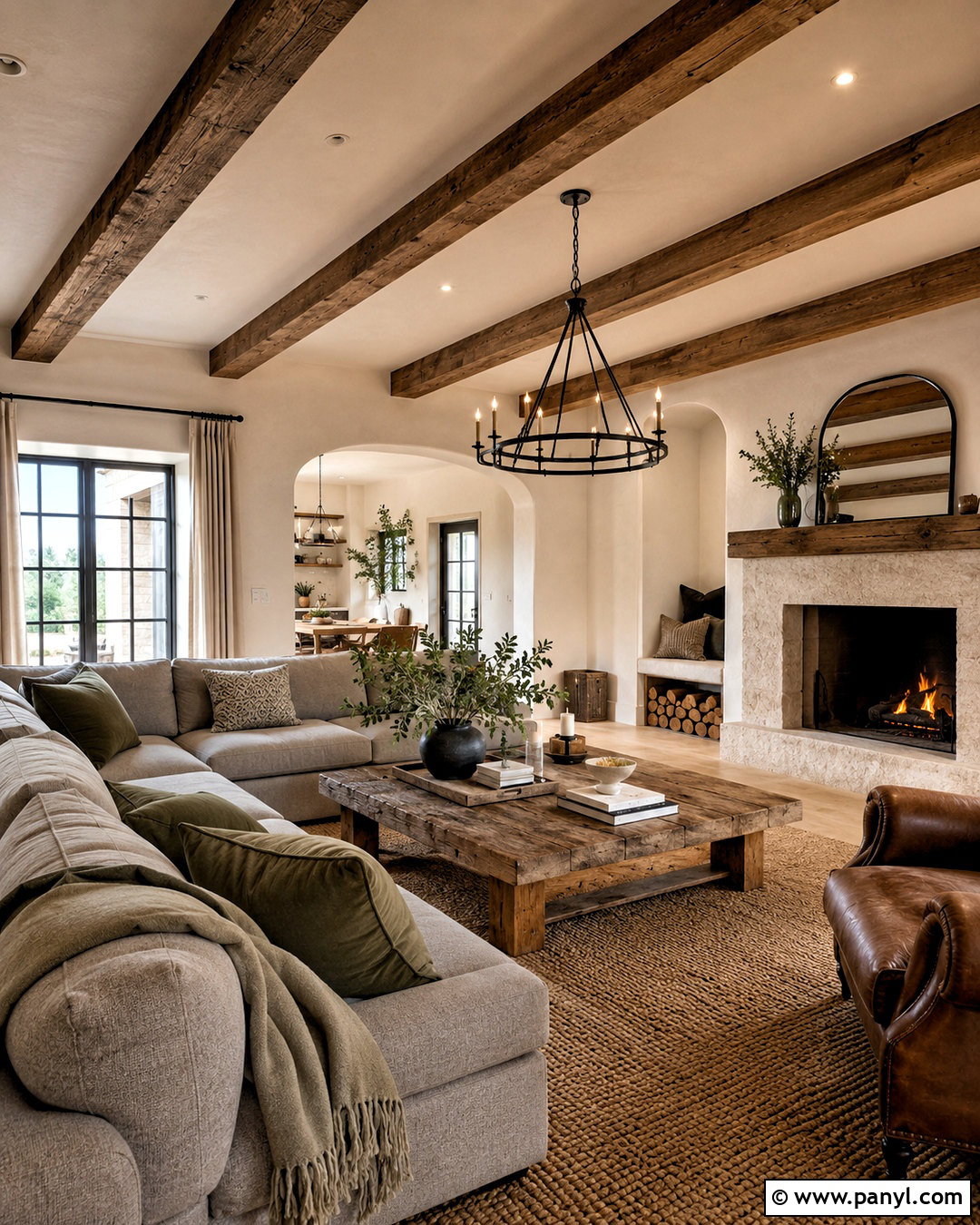 Brown Ceiling With Exposed Wood Beams - 20 brown ceiling living room ideas