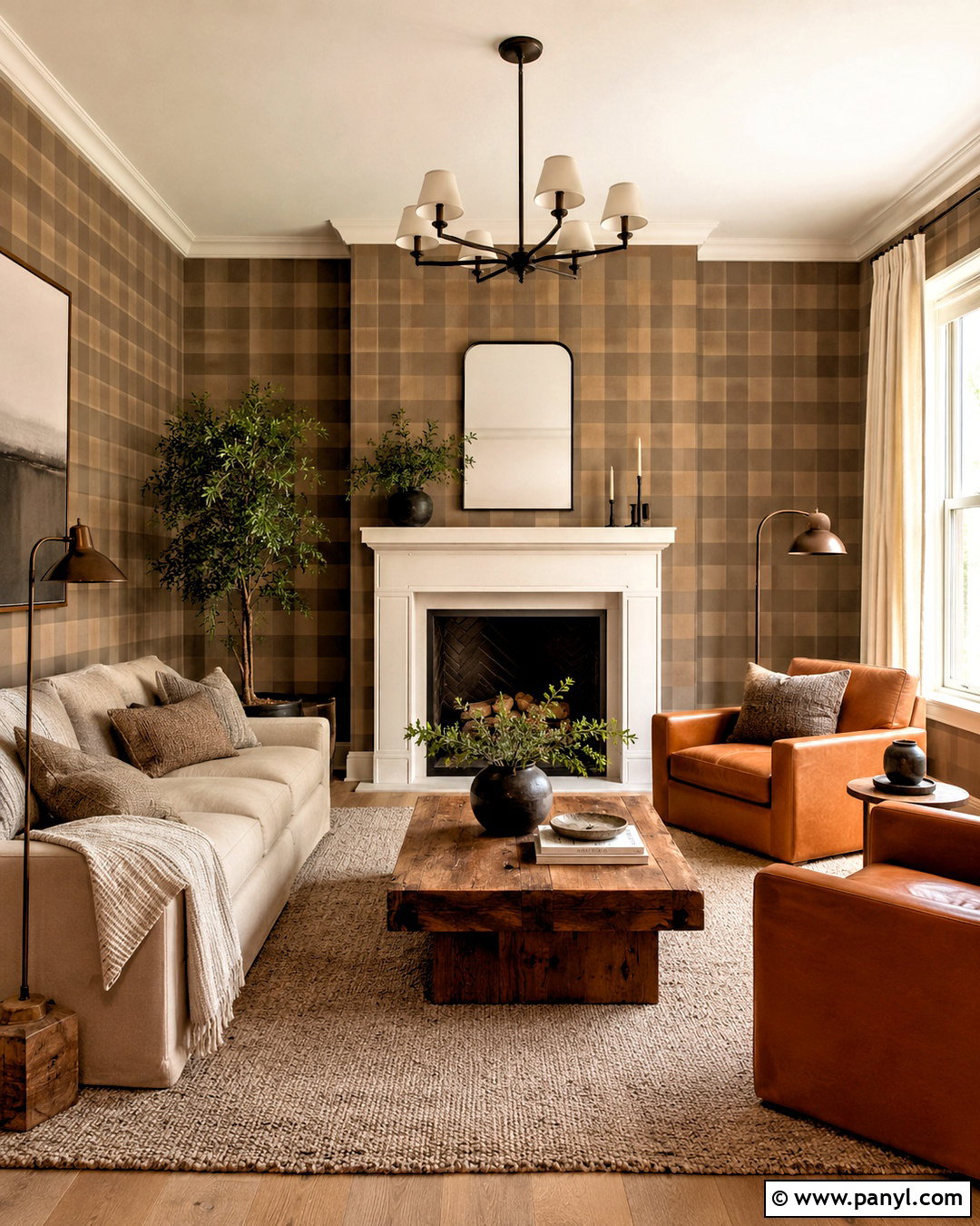 Brown Checkered Wallpaper Living Room - 20 cute checkered wallpaper ideas