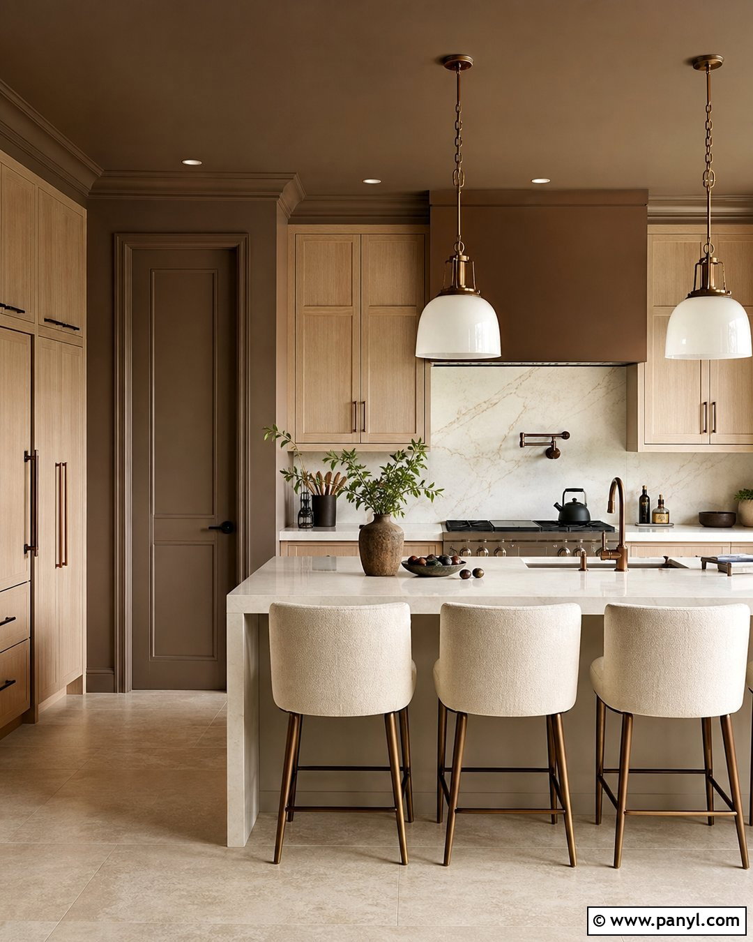 Brown Color Drenched Kitchen Walls - 20 Brown Paint For Kitchen Walls