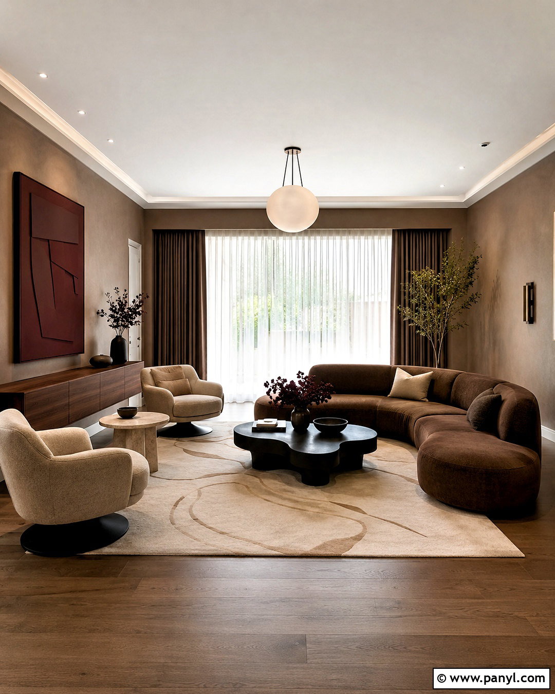 Brown Contemporary Living Room - 20 brown interior design living room ideas