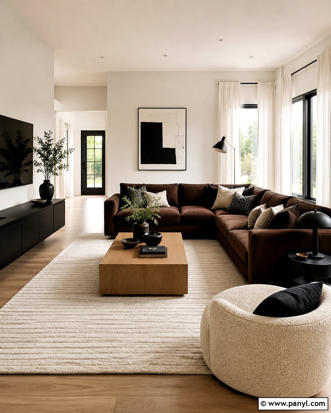 Brown Couch With Black Accents - 20 living room inspiration brown couch ideas