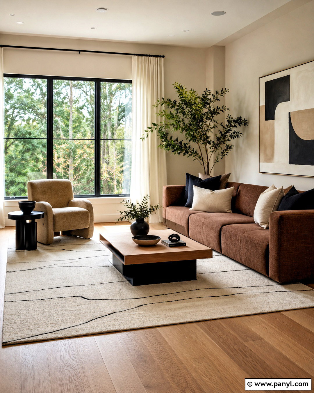 Brown Couch With Black Accents - 20 living room designs with brown couches