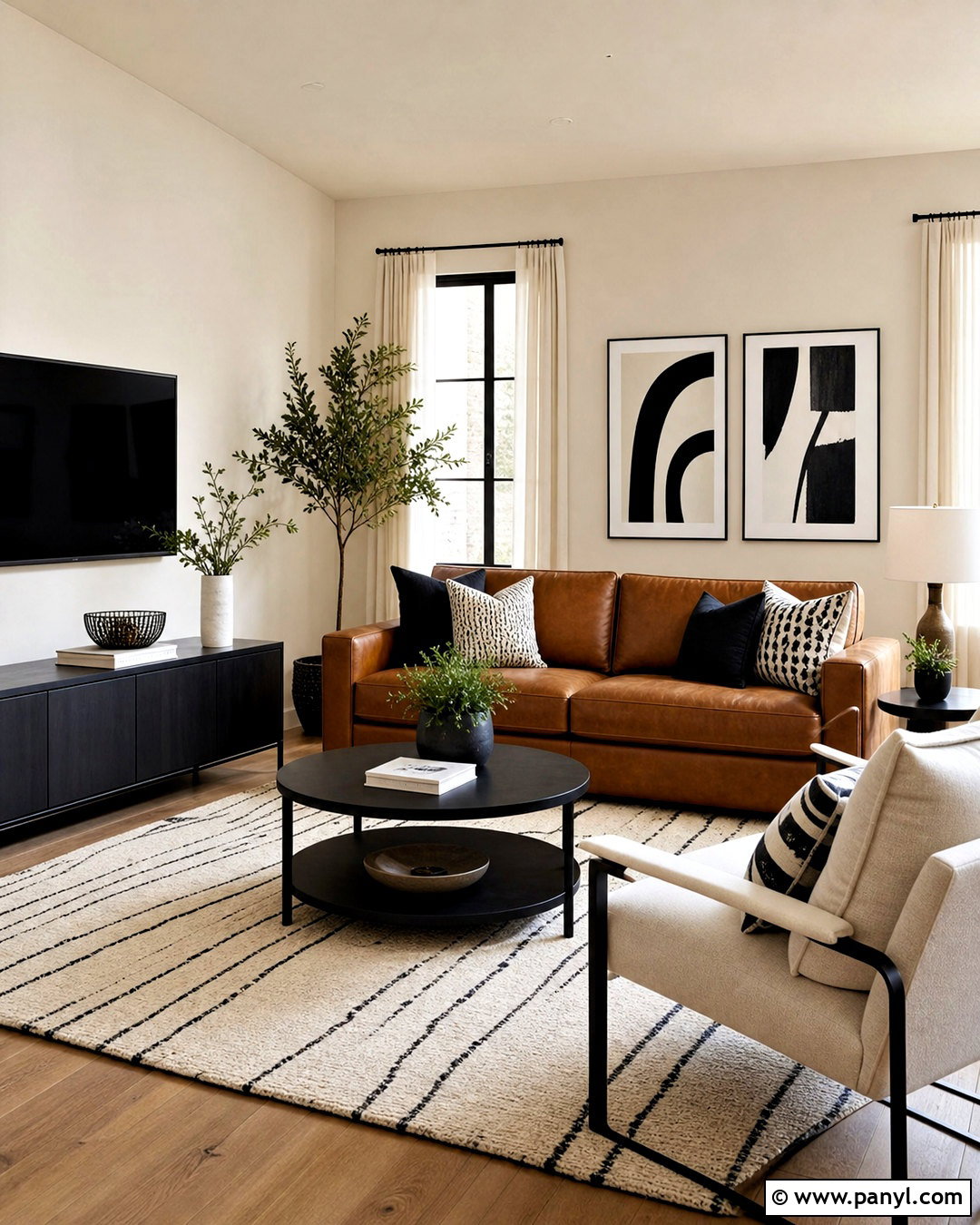 Brown Couch With Black And White - 20 living room brown couch color schemes