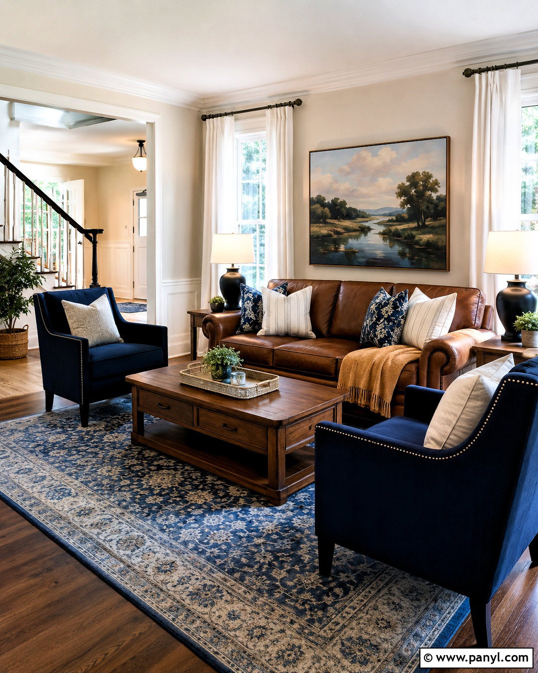 Brown Couch With Blue Accents - 20 living room designs with brown couches