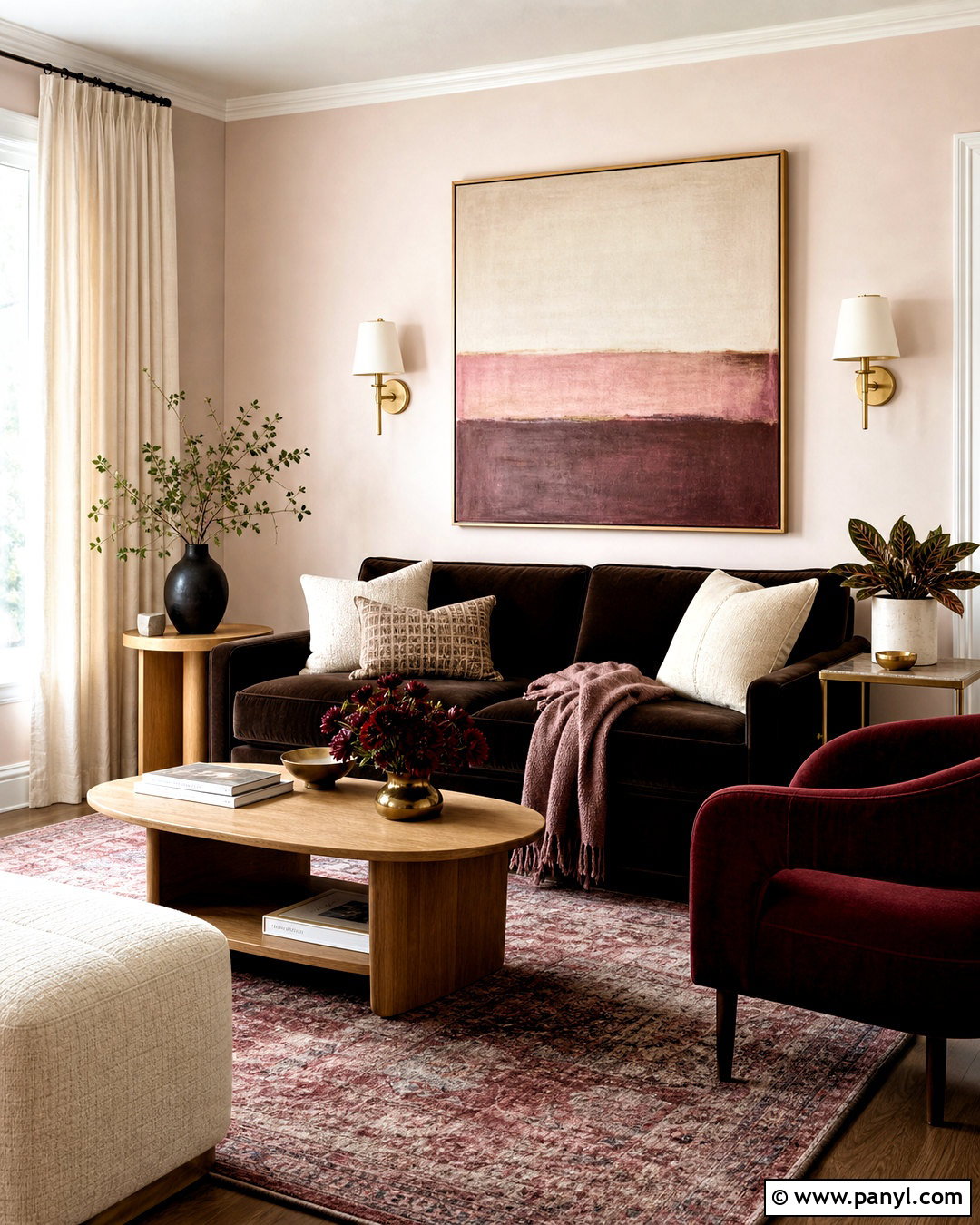 Brown Couch With Blush Pink And Burgundy - 20 brown couch decor color schemes