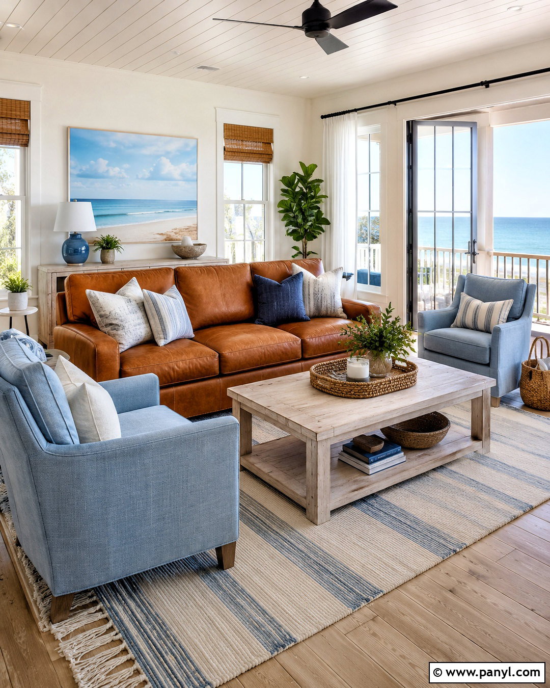 Brown Couch With Coastal Decor - 20 living room inspiration brown couch ideas