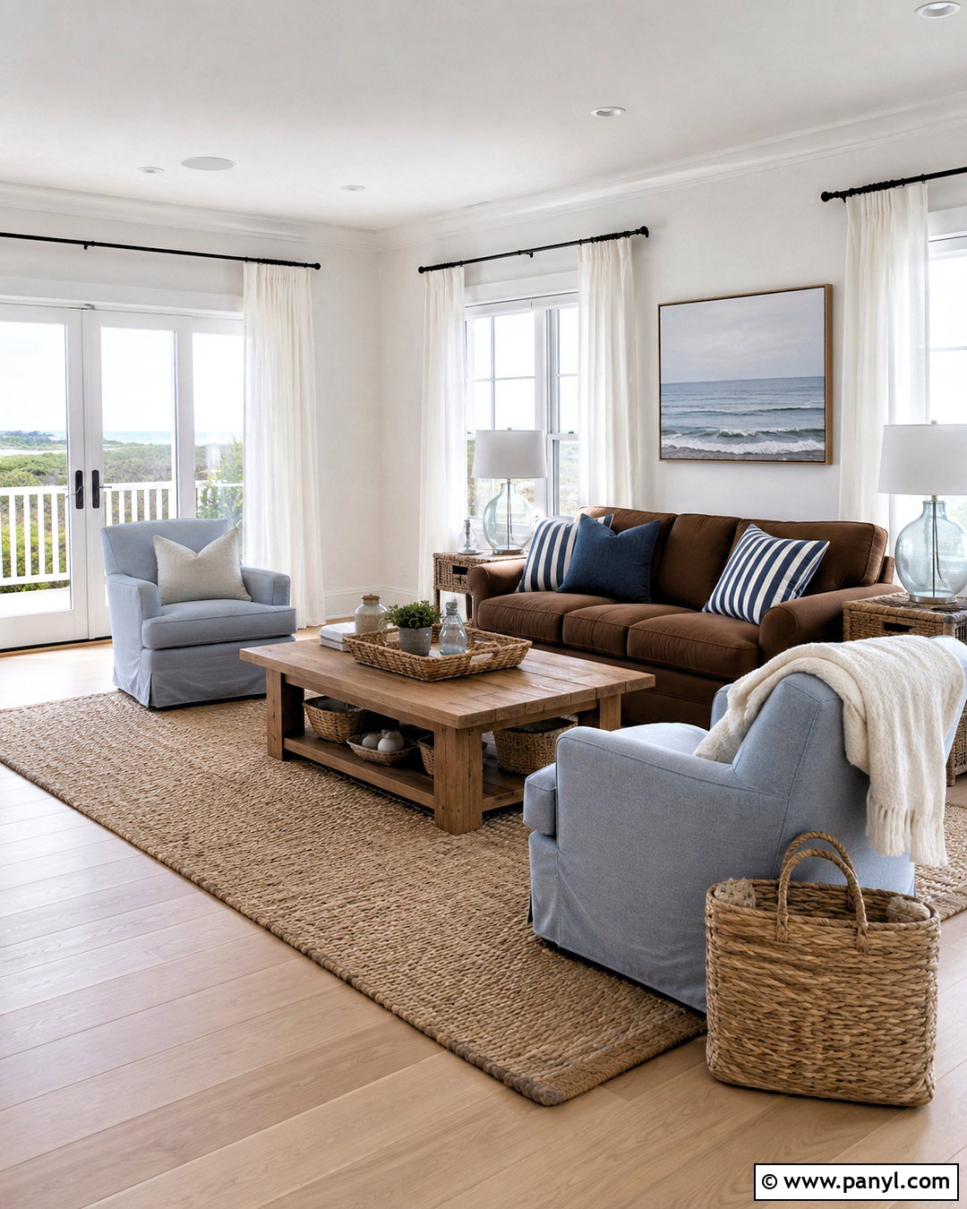Brown Couch With Coastal Decor - 20 living room designs with brown couches