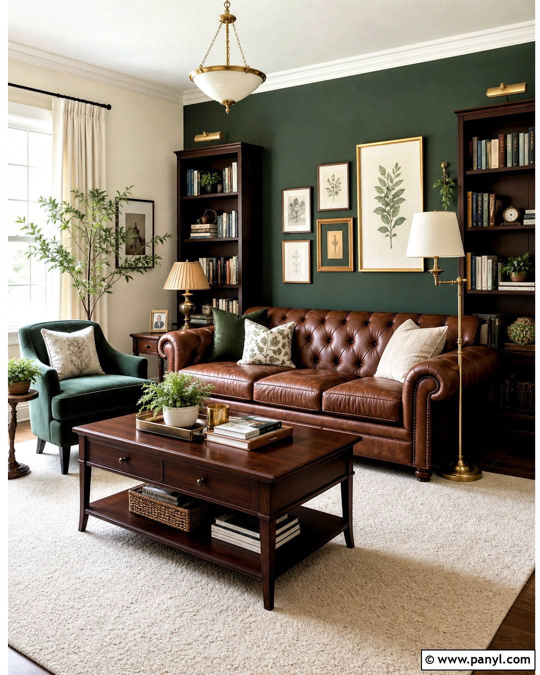 Brown Couch With Forest Green And Brass - 20 brown couch decor color schemes